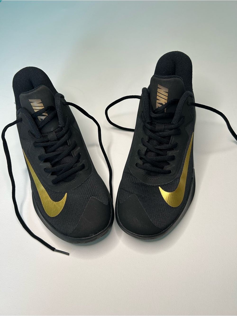 Nike Precision IV (CK1069-002) Black/Metallic Gold Basketball Shoes Sz 5.5